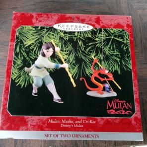Hallmark disney Mulan ornaments.