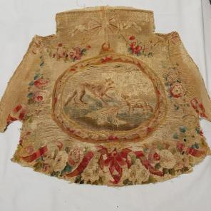 Antique large chair fabric