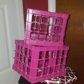 2 Purple Pink Mini Crates