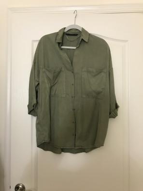 Zara Olive Green Relax Button Down