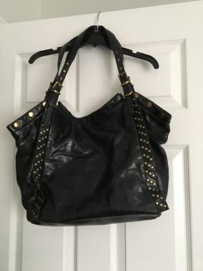 Kooba Jullian black leather hobo purse