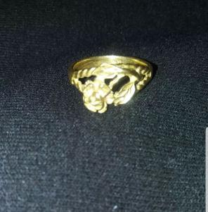 14kt GOLD PLATED vintage flower ring
