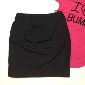 Black Maternity Straight Skirt w/ Panel