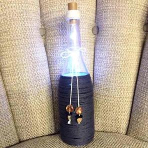 Nautical Twine glass bottle vase lamp