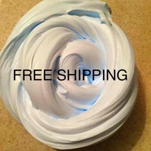 8oz Blue Fluffy Slime free shipping