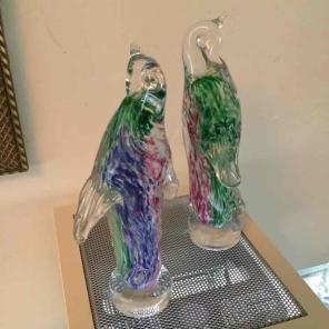 Murano Glass Penguins 8-1/2" Tall