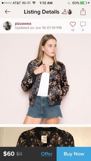 Brandy Melville Dennis Bomber Jacket