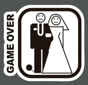 Game Over married sticker decal