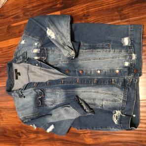 F21 Distressed Denim Jacket