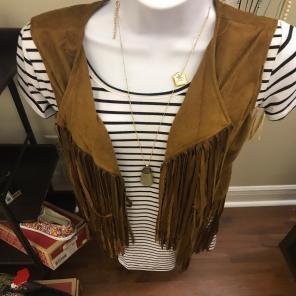 T Shirt Dress Dress With Suede Vest