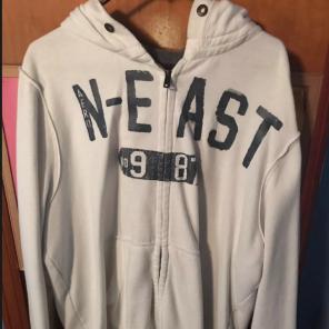 Aeropostale White Zip Up Hoodie 2XL