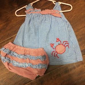 Crab Seersucker Outfit.