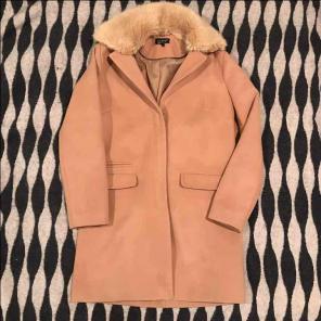 Topshop Beige Coat US 2 detachable fur