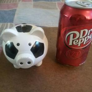 Black and white piggy bank-small