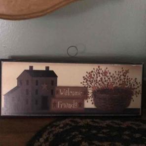 Small welcome sign