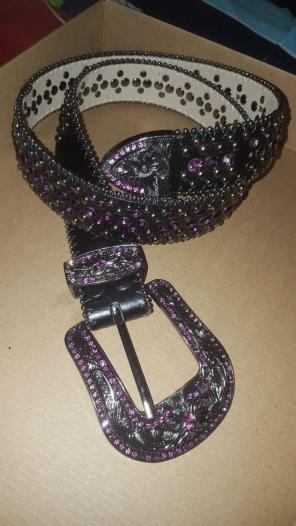 Purple rhinestone belt