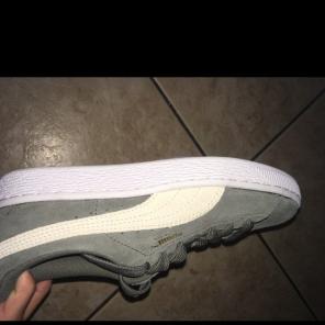Gray Pumas Suede