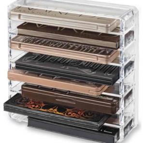 Clear acrylic makeup palette organizer