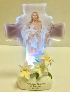 Floral Standing Cross The Loor Light