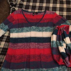 Sweater With Scarf Matching