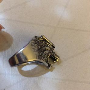 Wolf Sterling Silver Ring Size 9
