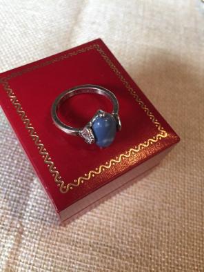 Size 7 Ring With Blue Natural Stone..