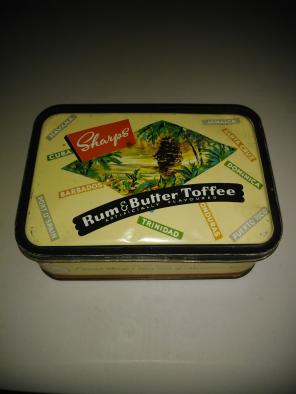 Sharps rum and butter toffee tin