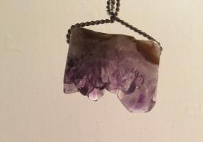 Semi Precious Amethyst Stone Fan Pulls