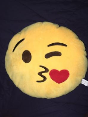 kissing face emoji pillow