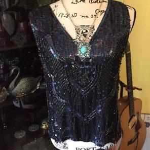 Vintahe Ann Katrine Sequin Top