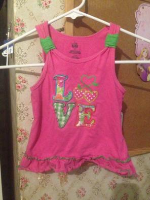 Pink LOVE Tank Top (size:4T)