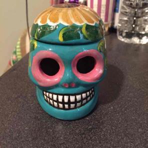 Blue jewelry sugar skull