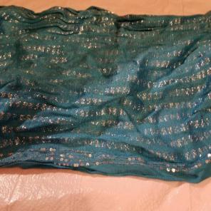 Teal and sparkly infinity scarf