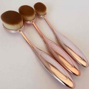 Rose Gold Oval Makeup Brushes