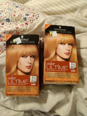 2 boxes icy copper hair color - new