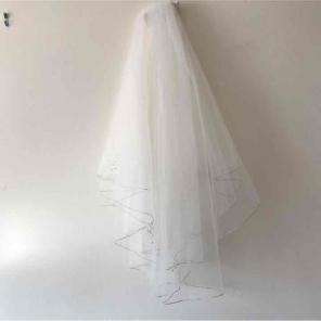 Classic two tier mid length Bridal Veil
