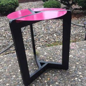Pink and black end table