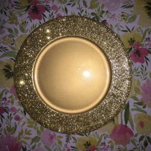 24 Gold Glitter Rim Charger Plate
