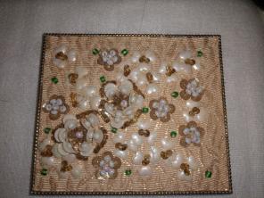 Antique Beaded Compact Makeup Mirror
