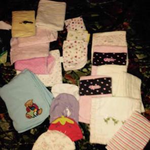 Baby rags,blankets,burp cloths,and hats