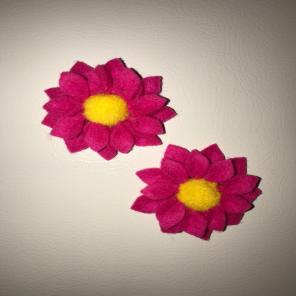 2 Handmade Felt Gerber Daisy Magnets New