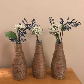 Twine covered vases (set of 3)