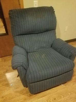 Blue recliner