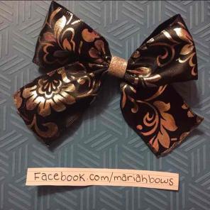 Black and silver floral bow