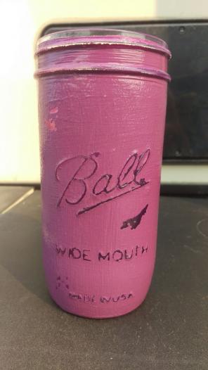 Hand Painted Mason Jar Cup 28 oz