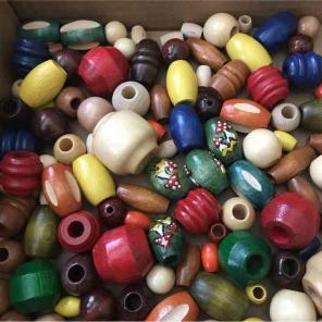 Vintage Wooden Craft Beads Lot