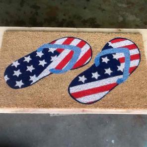 STARS AND STRIPES FLIP FLOPS DOORMAT