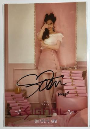 Autographed 4x6 TWICE Sana Photograph