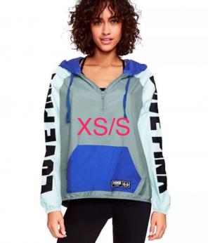 New VS Pink Zip Anorak Blue/Grey XS/S