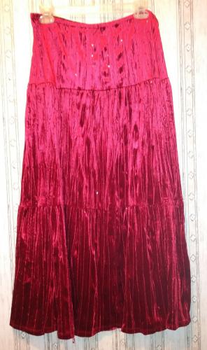 Christmas red velvet skirt subtle sequin